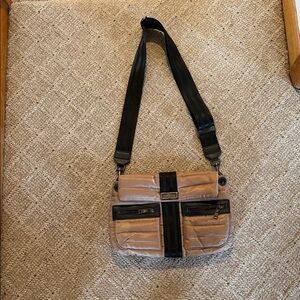 THINK ROYLN Tan and Black Crossbody Bag